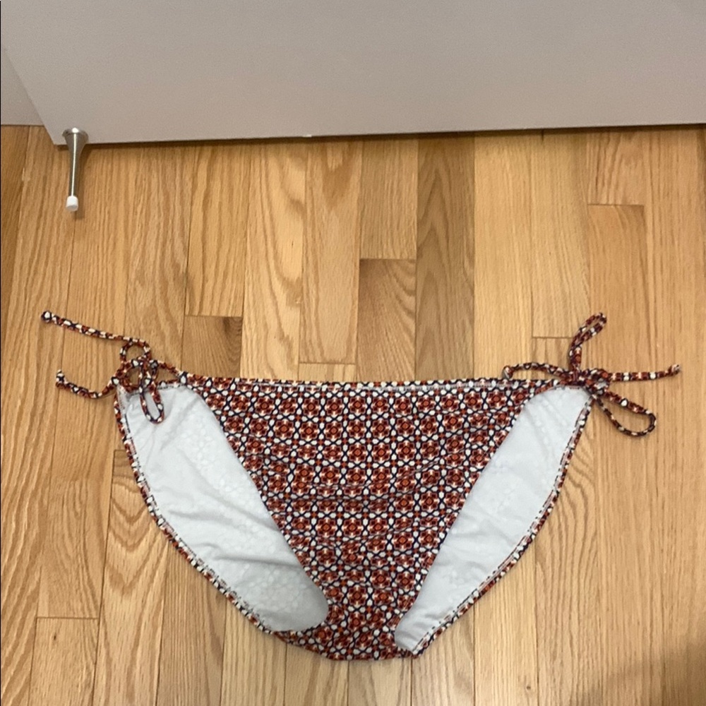 Old Navy Red and White Floral Bikini Bottom